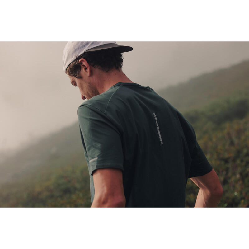 Camiseta running larga distancia Hombre - KIPRUN Run 900 Ultra Verde os grisáceo