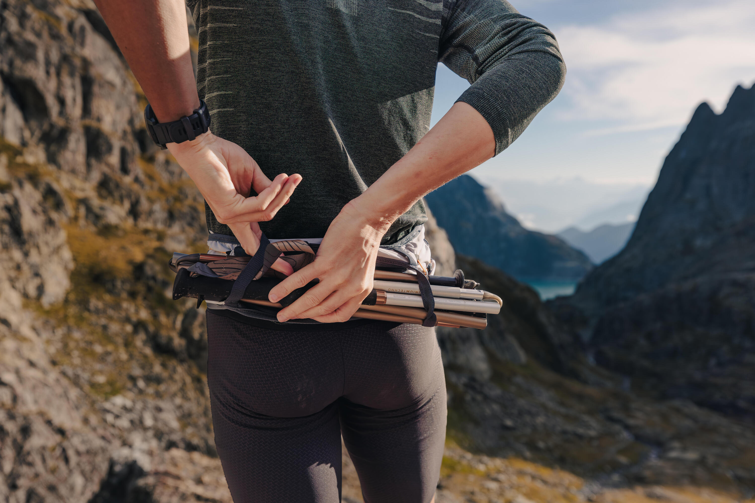 Faltbare Trailrunningstöcke aus Aluminium, 3-teilig - Kiprun 500 20/20