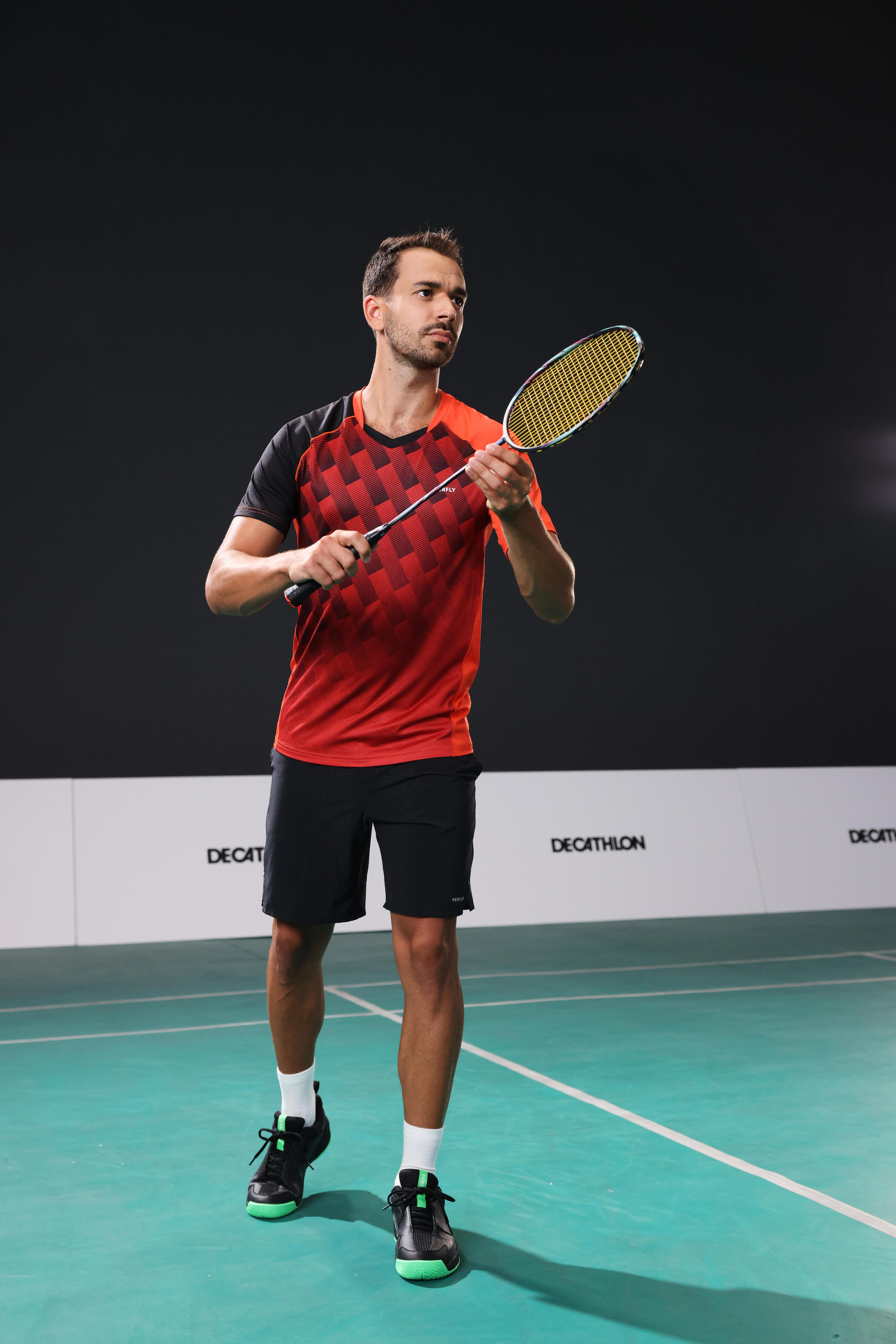 Racchetta badminton adulto BR PERFORM 990 PRO pre-incordata lilla 11/13