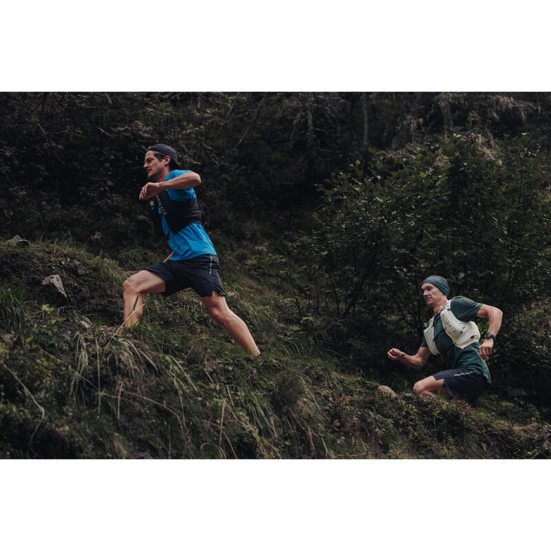 SHORT DE TRAIL RUNNING BAGGY HOMME GRIS FONCE