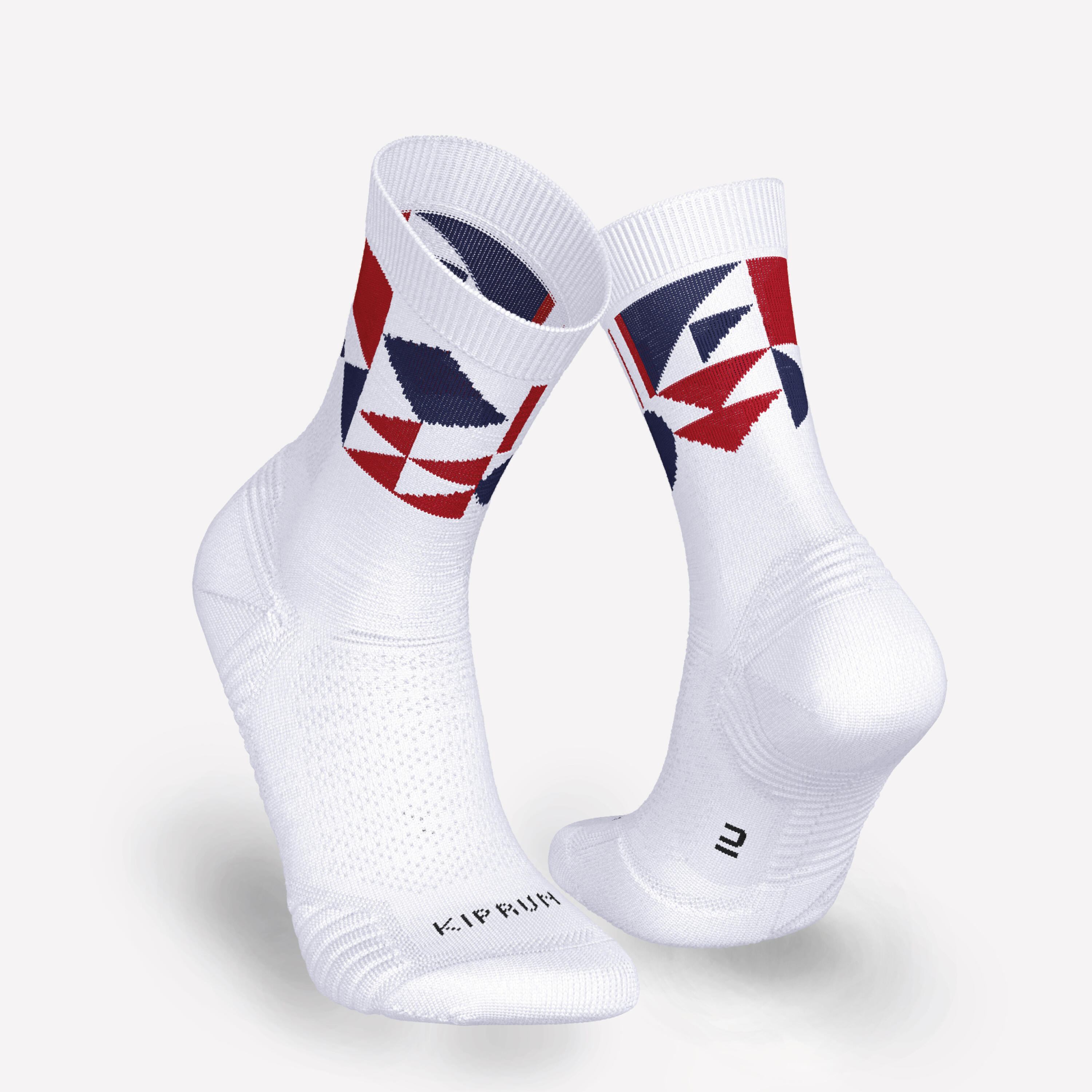 Lot de 2 paires de chaussettes de running run500 epaisses mi-mollet france 4/14