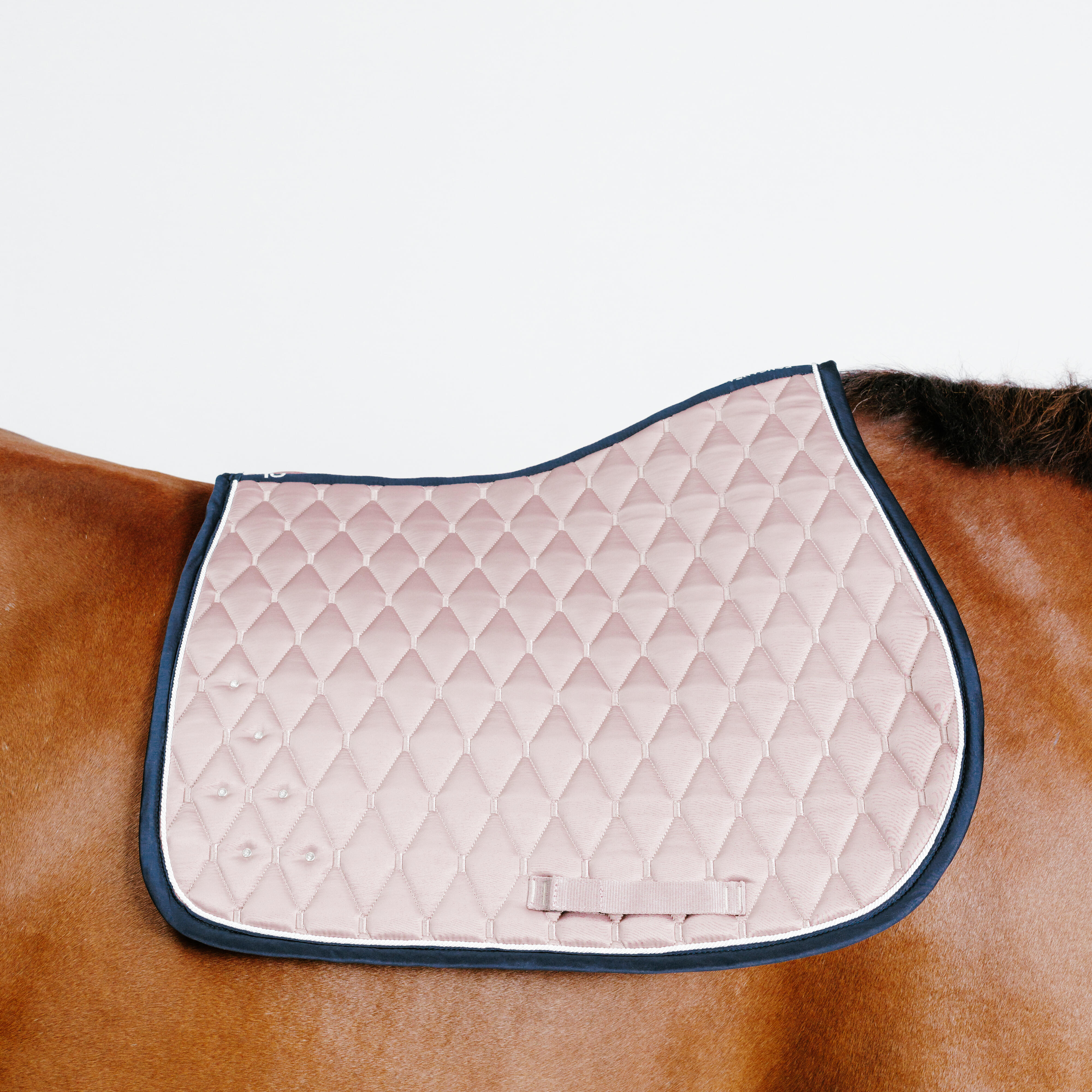 Tapis de selle équitation pour cheval et poney - 500 strass rose - FOUGANZA