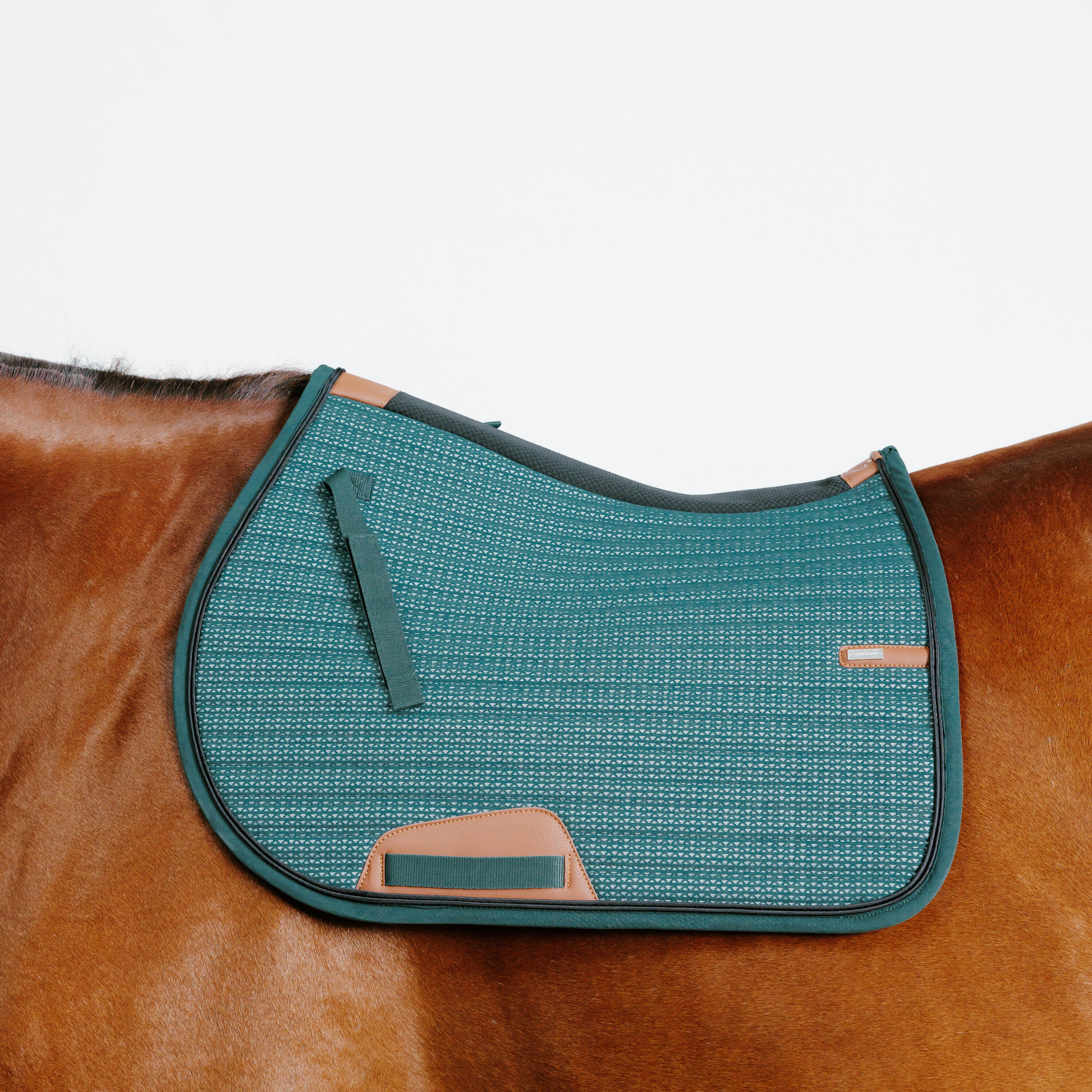 FOUGANZA Horse Riding Saddle Cloth for Horse and Pony 900 Pimp - Green