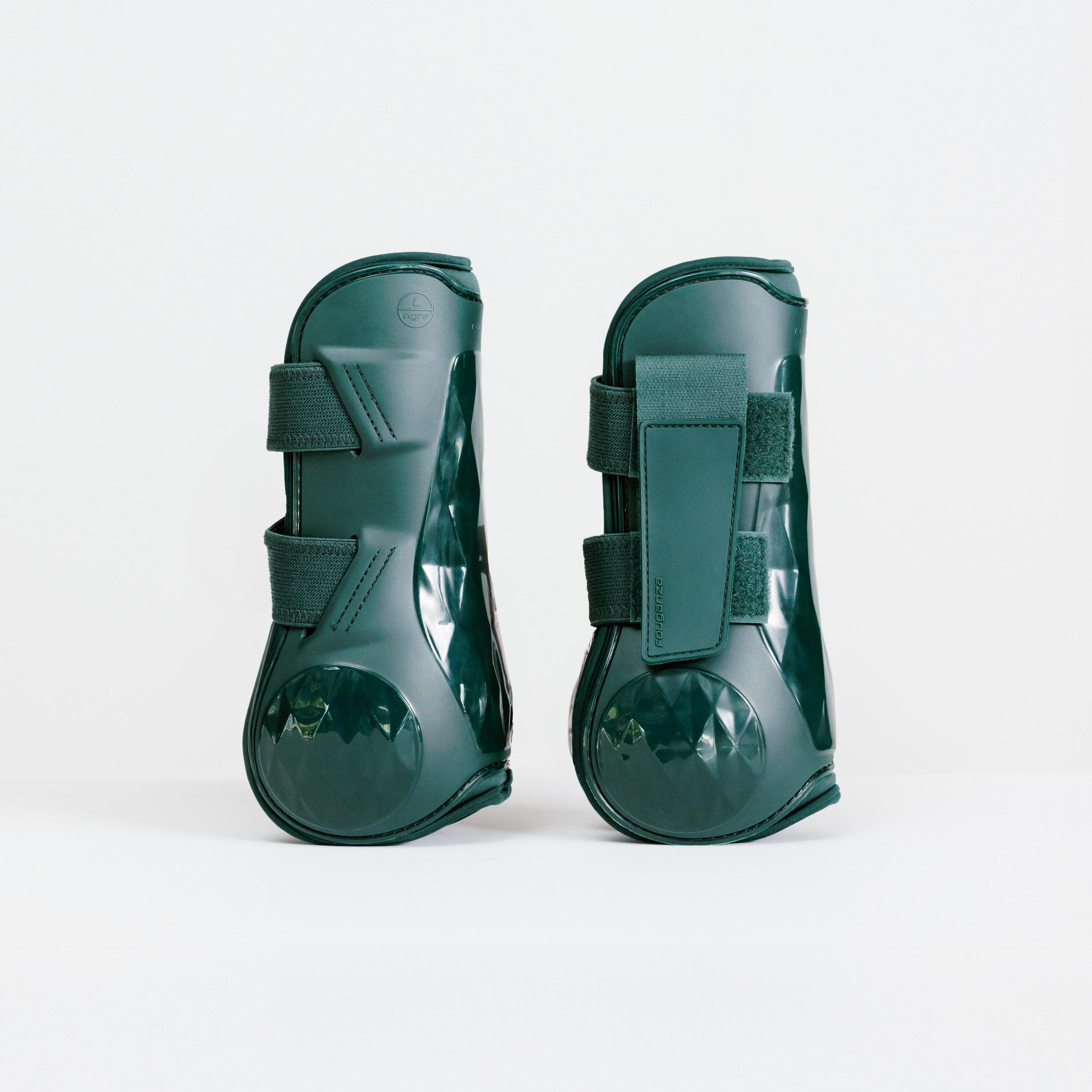 FOUGANZA Horse Riding Tendon Boots for Horse & Pony 500 Jump - Larch Green