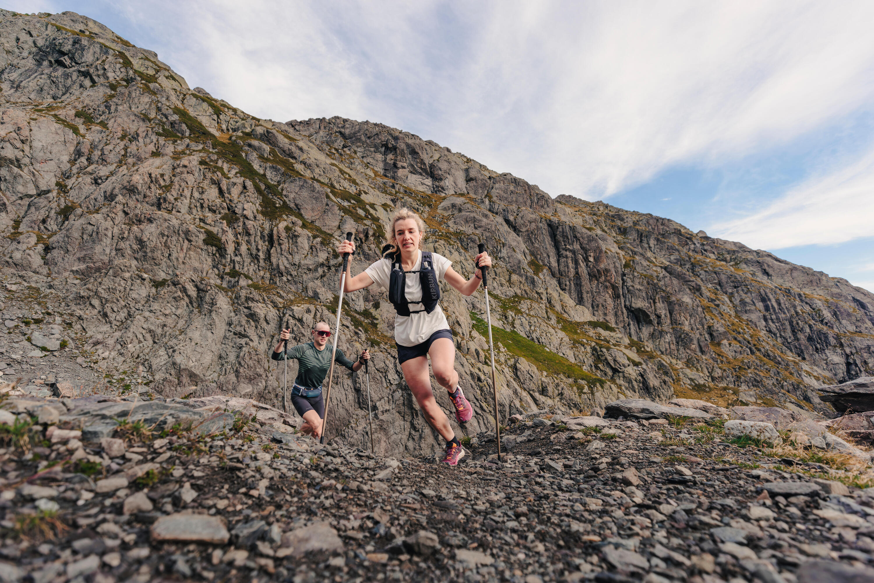 Faltbare Trailrunningstöcke aus Aluminium, 3-teilig - Kiprun 500 12/20