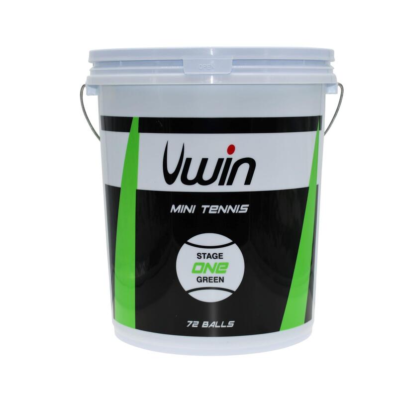Uwin Stage 1 Green Tennis Balls Bucket of 72 balls UWIN Decathlon