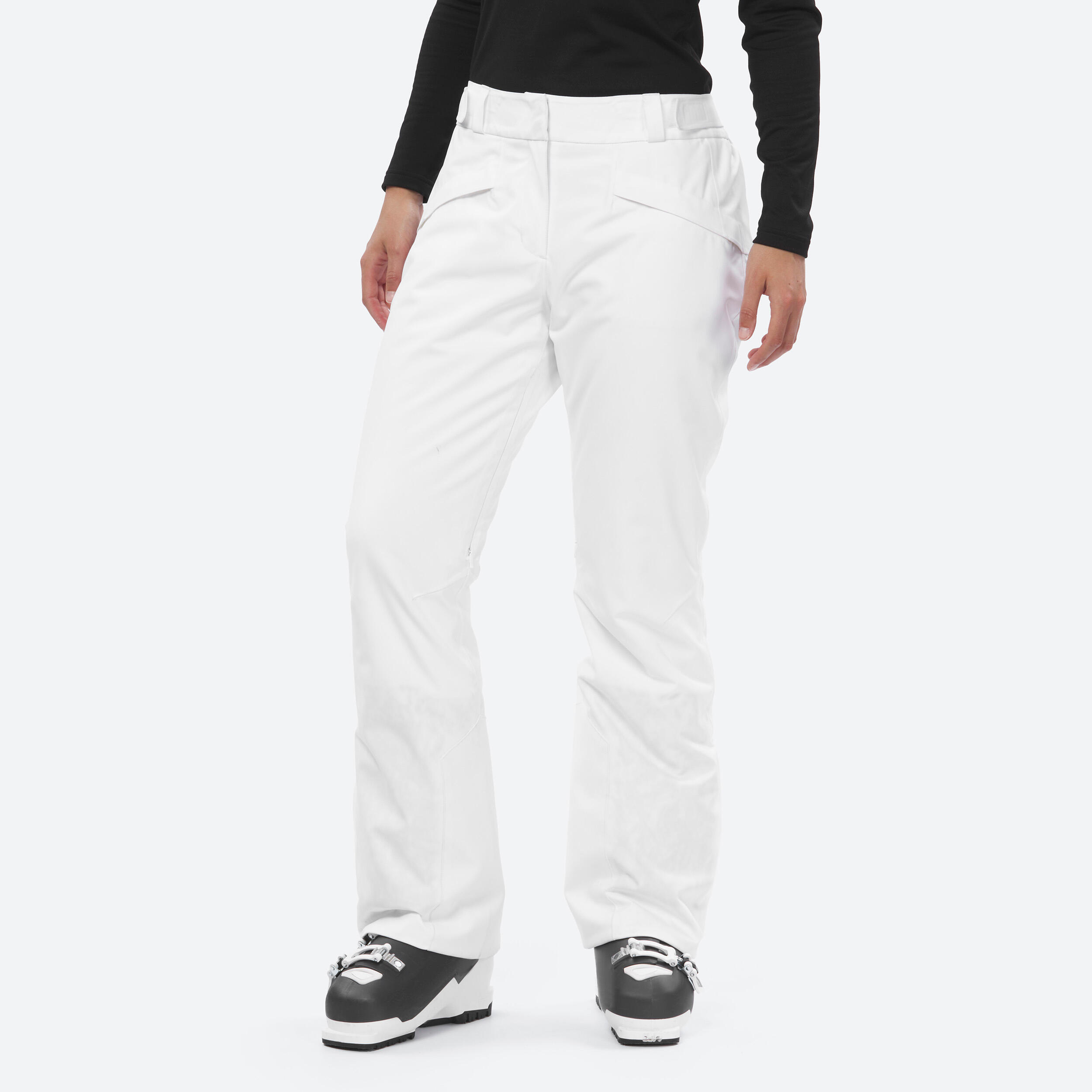 Women's warm, breathable ski pants, 500 white