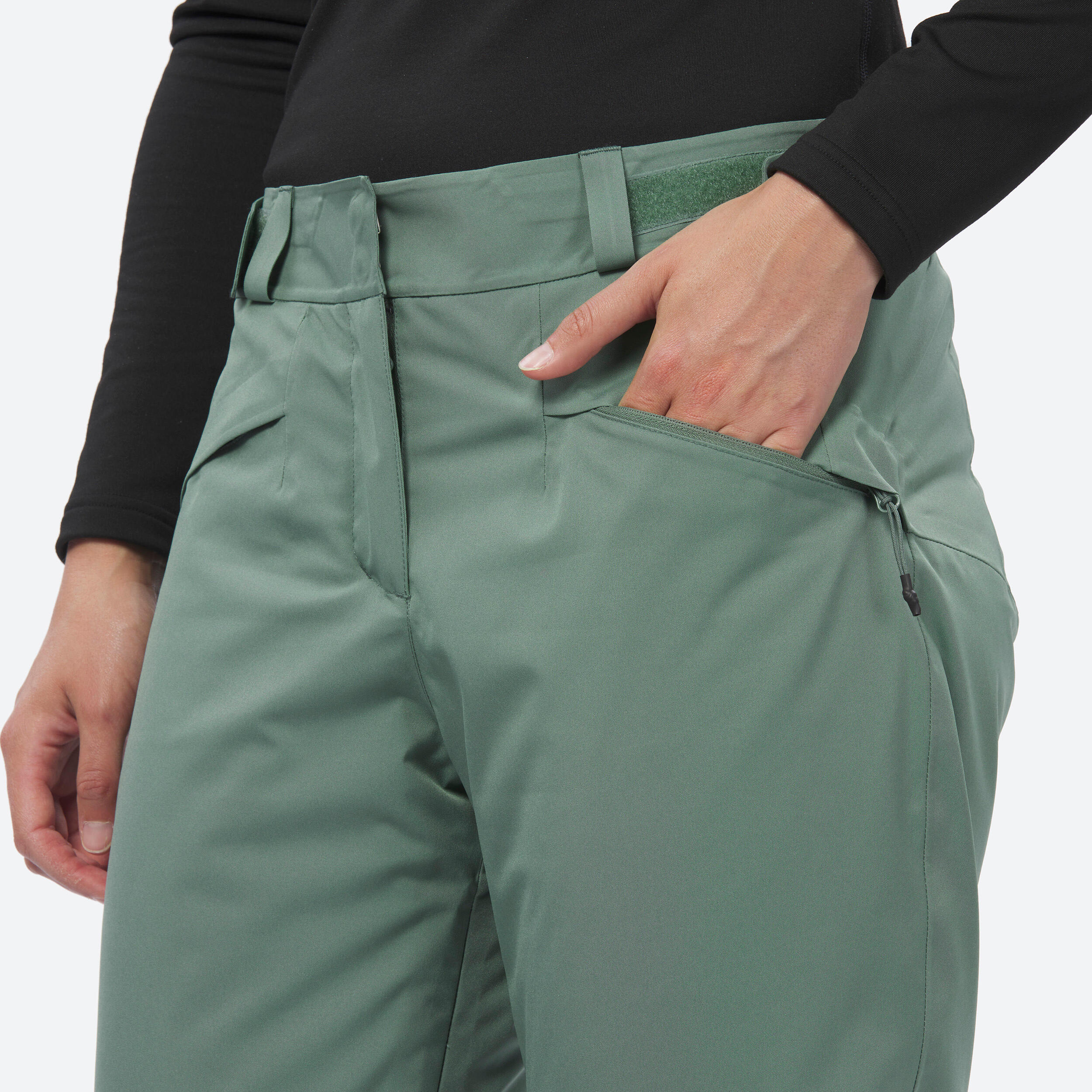 Women's  Warm Ski Trousers 580 - Green 8/11