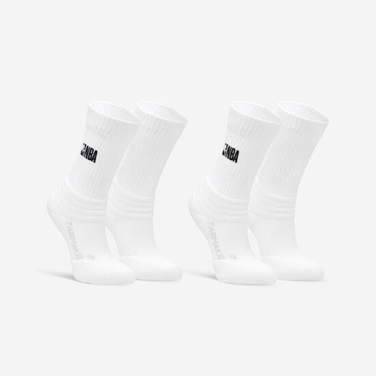 Lot de 2 paires Chaussettes de basketball NBA Enfant - SO900 blanc