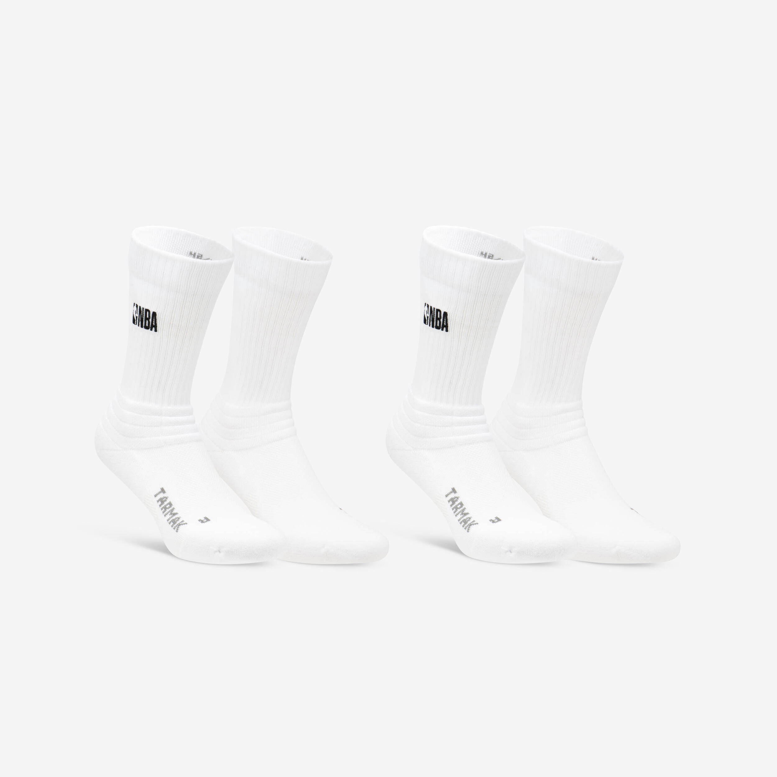 Unisex Basketball Socks NBA Low Rise SO900 Set of 2- White