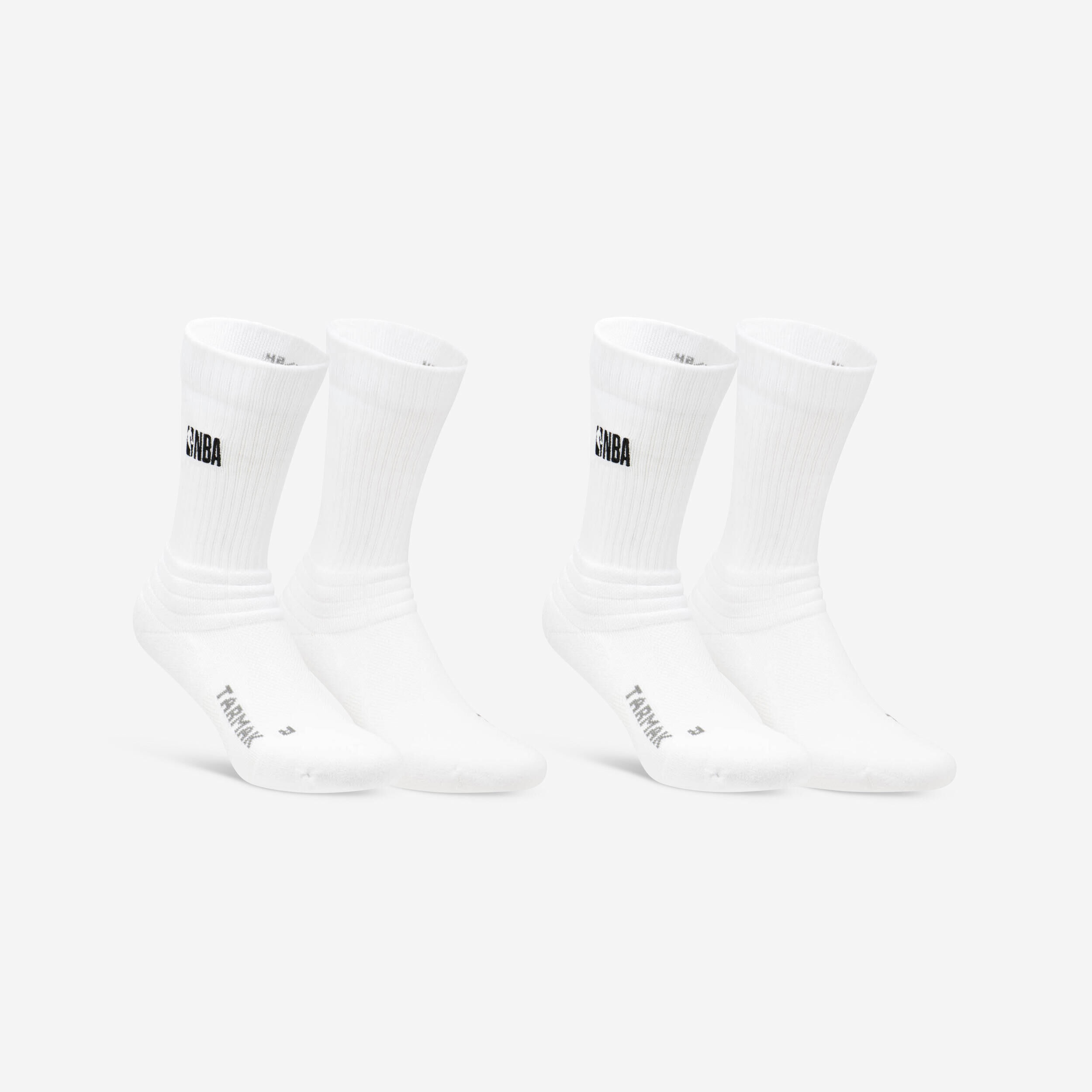 TARMAK Men's/Women's Low-Rise NBA Basketball Socks SO900 Twin-Pack - White