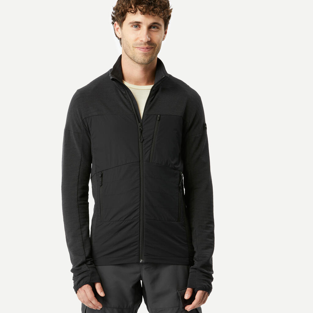 Men's long-sleeved merino wool trekking MT900 liner jacket 