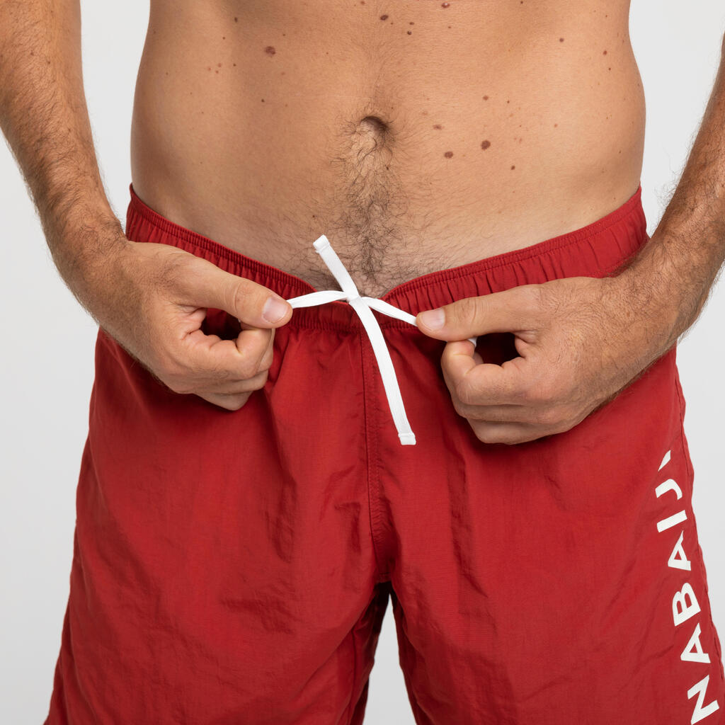 SHORT DE BAIN 100 HOMME ROUGE