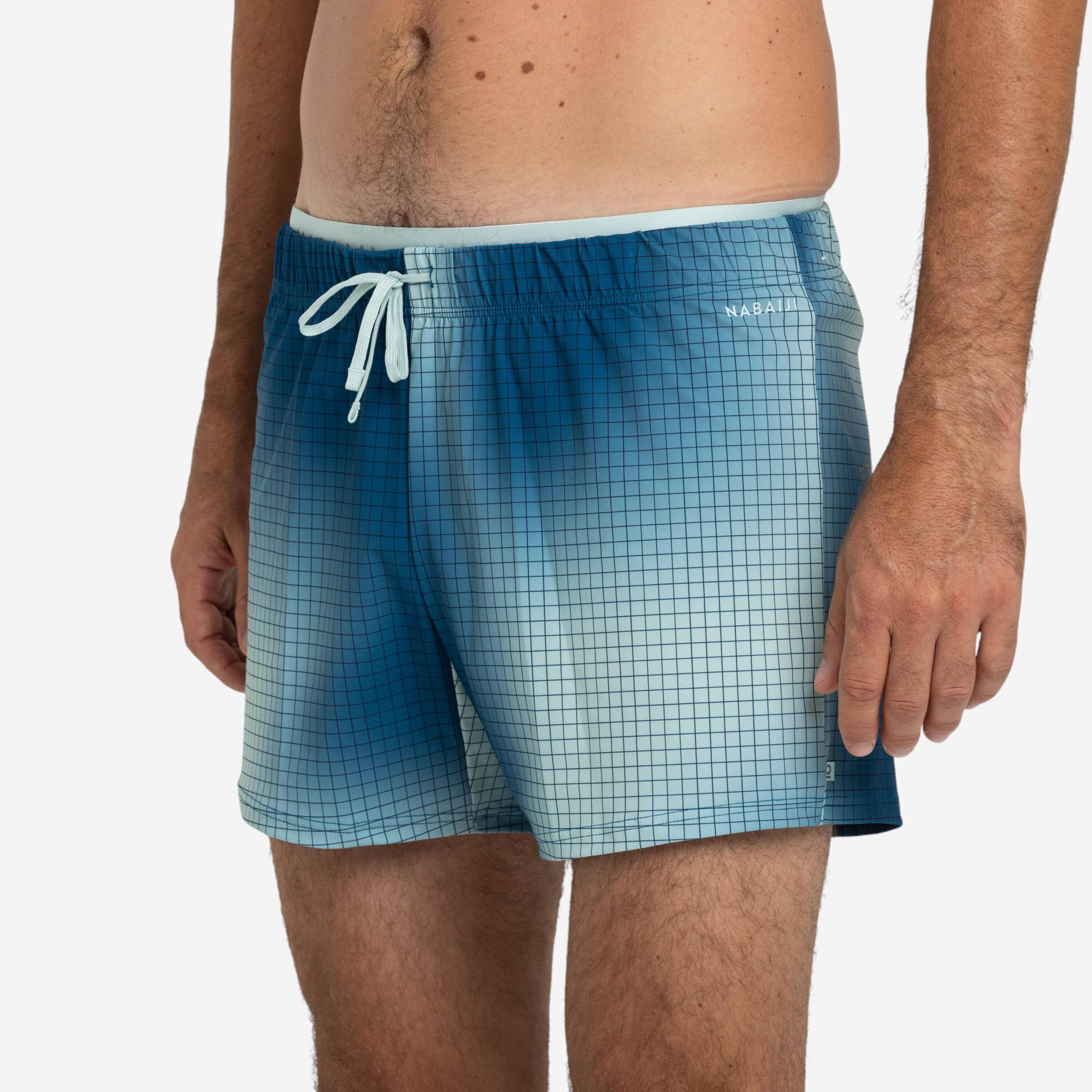 Men’s short swimming shorts 100 camo blue -  1