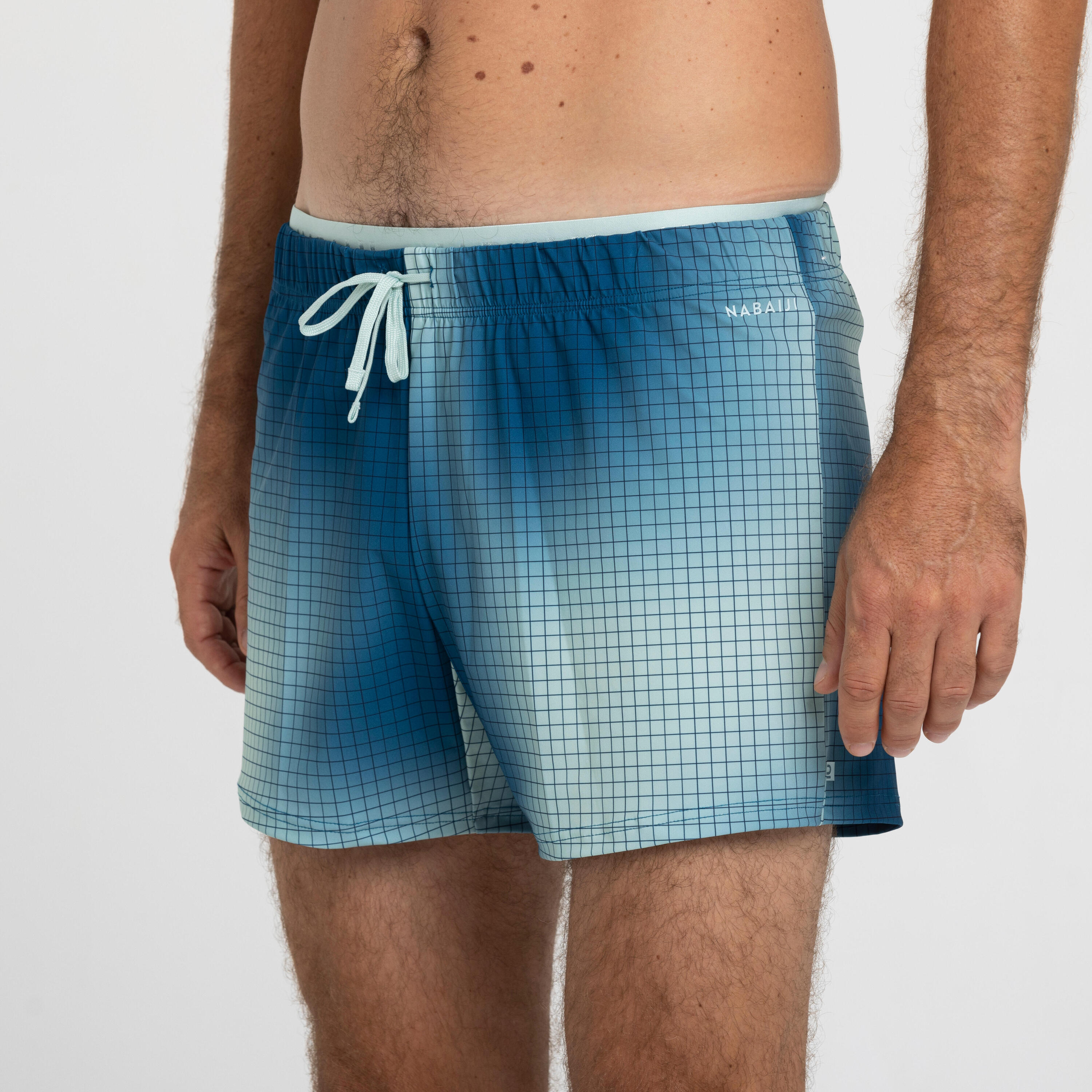 Men’s short swimming shorts 100 camo blue 3/6