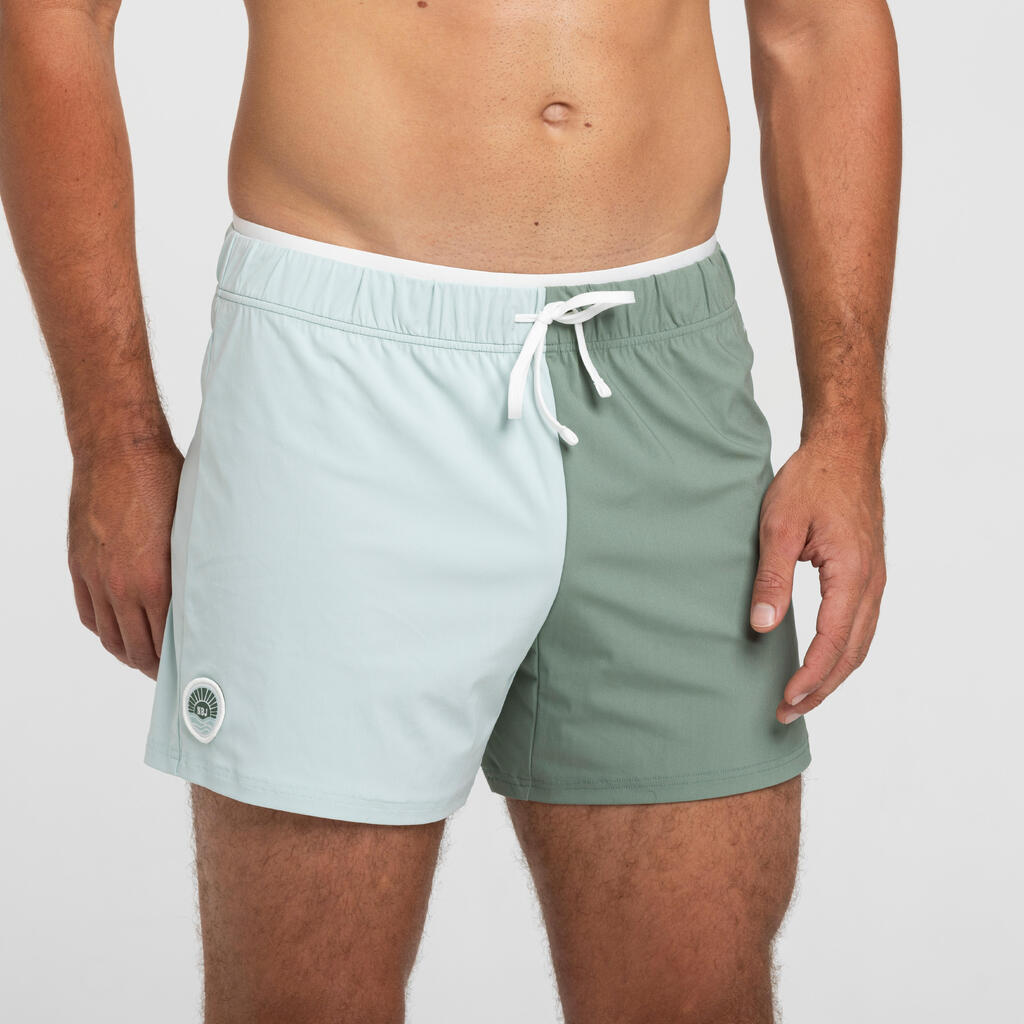 Short de natation Homme  100 Court  Vert kaki