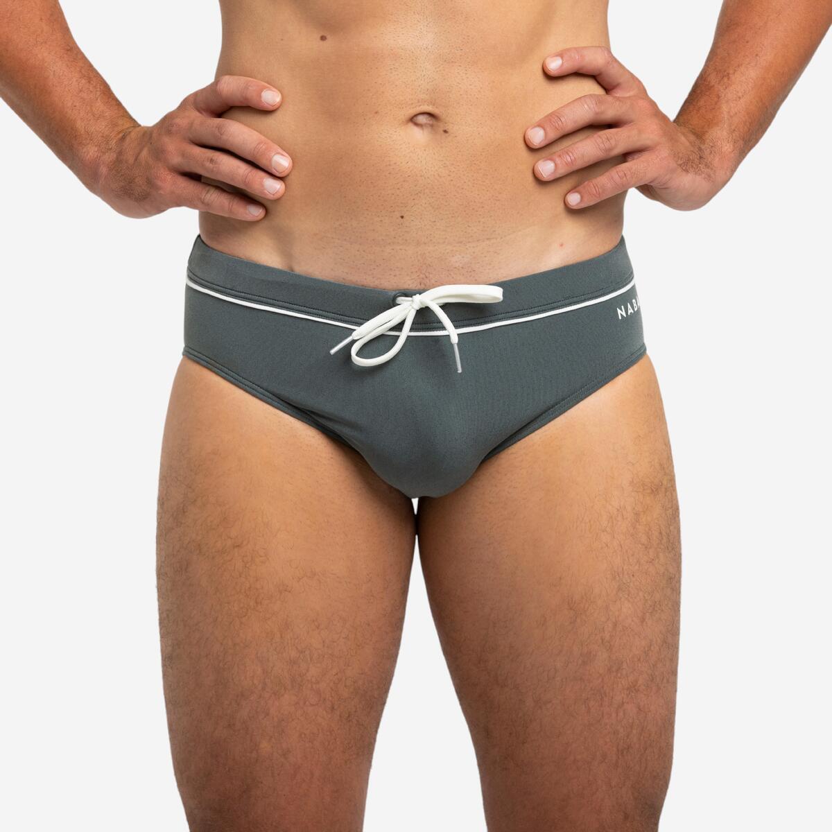 Slip De Bain Natation Homme - Slip 100 Pep - Kaki blanc