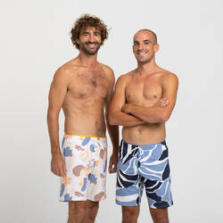 MEN'S LONG SWIM SHORTS 100 FLO BLUE