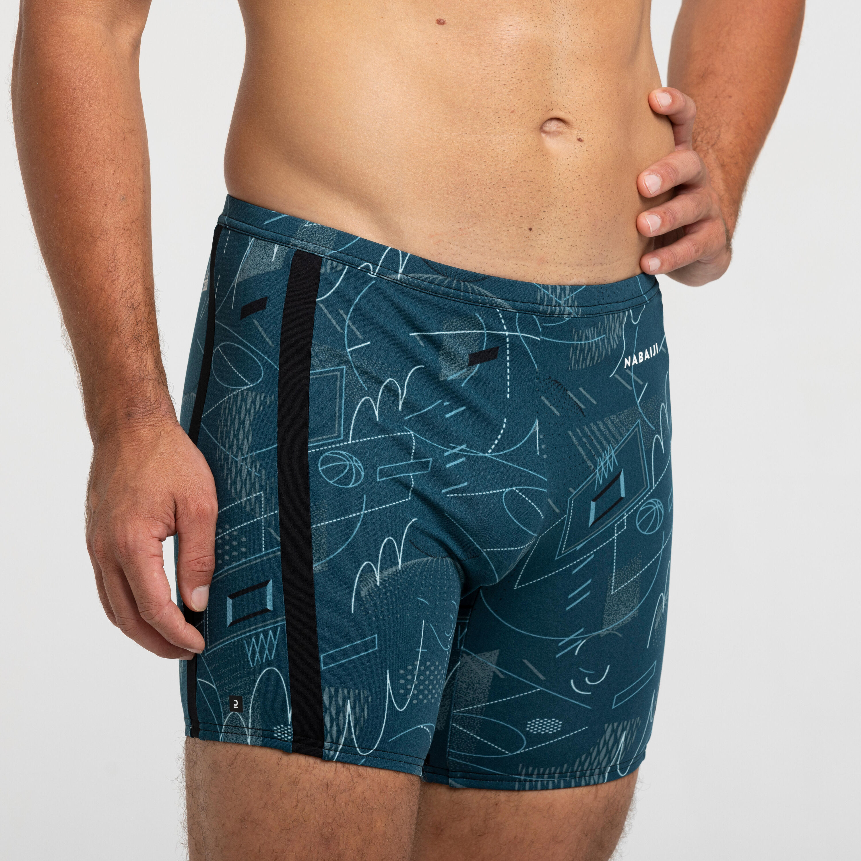 NABAIJI Swimming long boxers Yoko green black