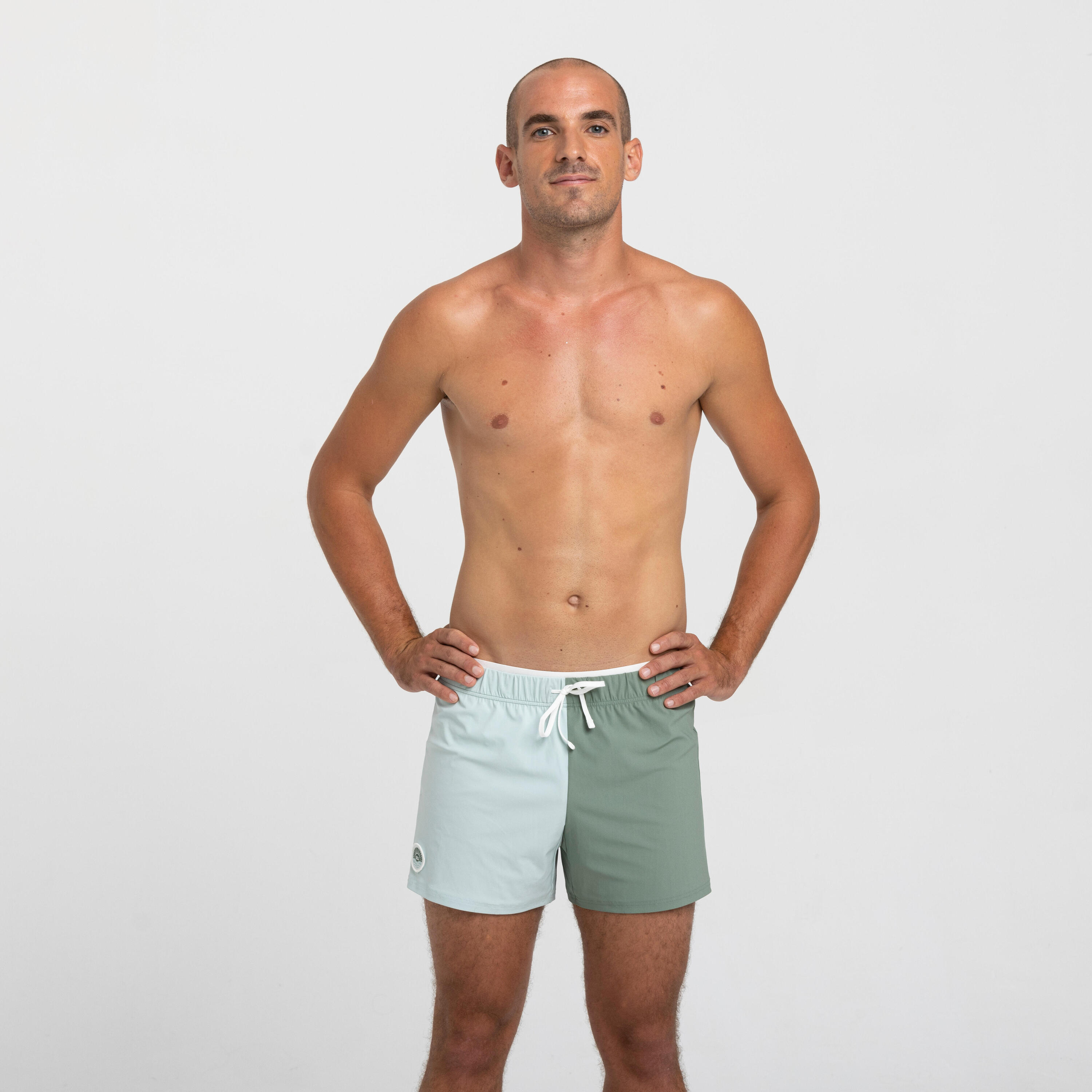 Men's swimming shorts 100 Short - Khaki green 2/6