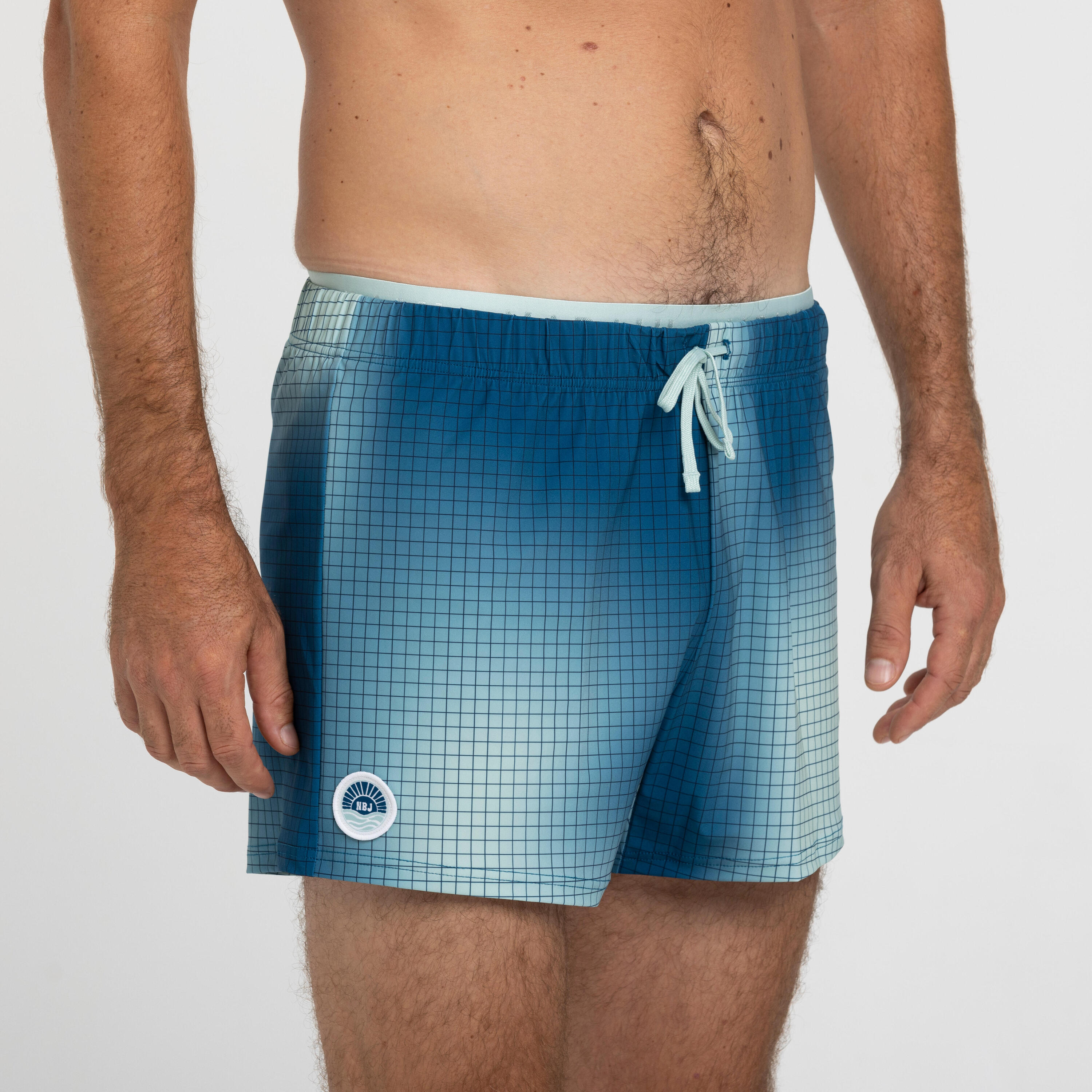 Men’s short swimming shorts 100 camo blue 1/6
