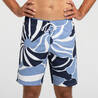 Men's Long Swim Shorts 100 Flo Quick-Dry & Stretchable Blue