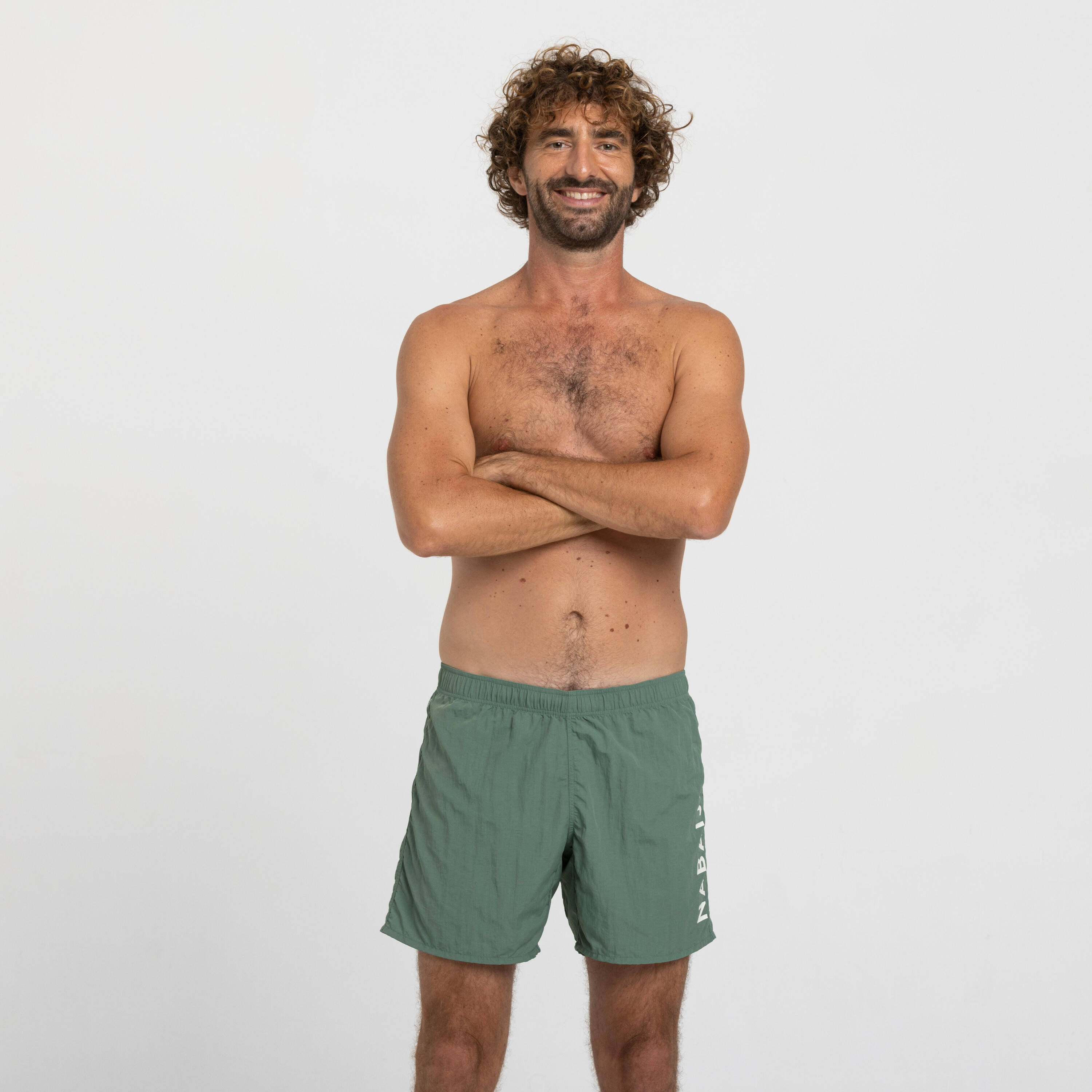 Men's Swim Shorts 100 Secure Fit & Stylish Green -  2