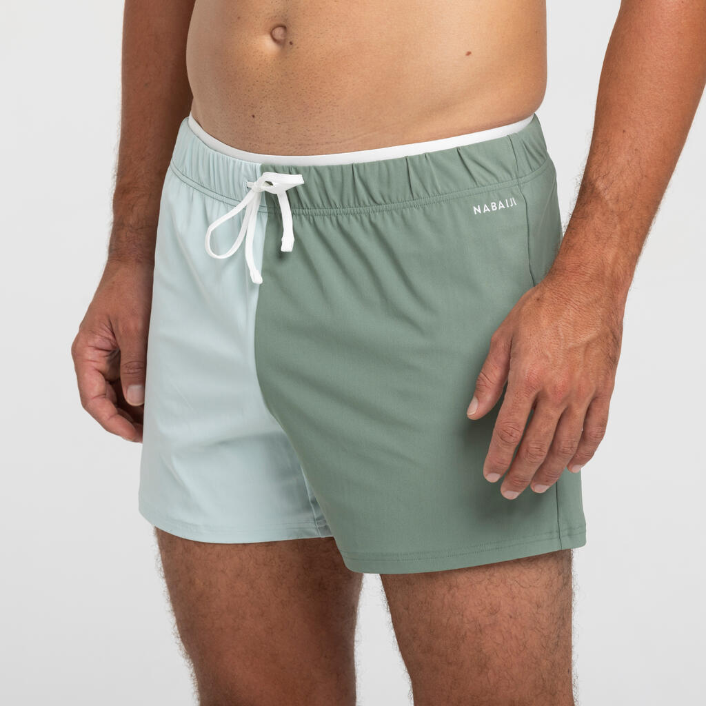 Short de natation Homme  100 Court  Vert kaki