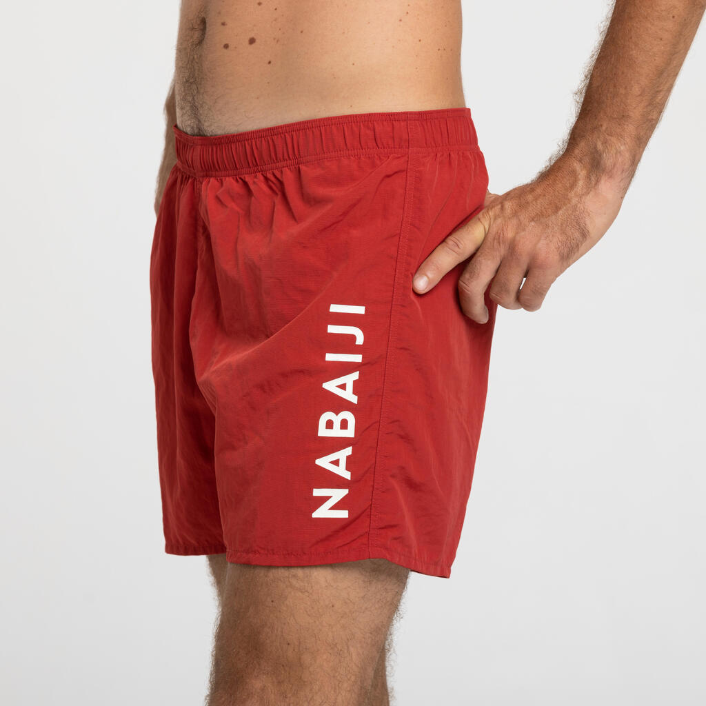 SHORT DE BAIN 100 HOMME ROUGE