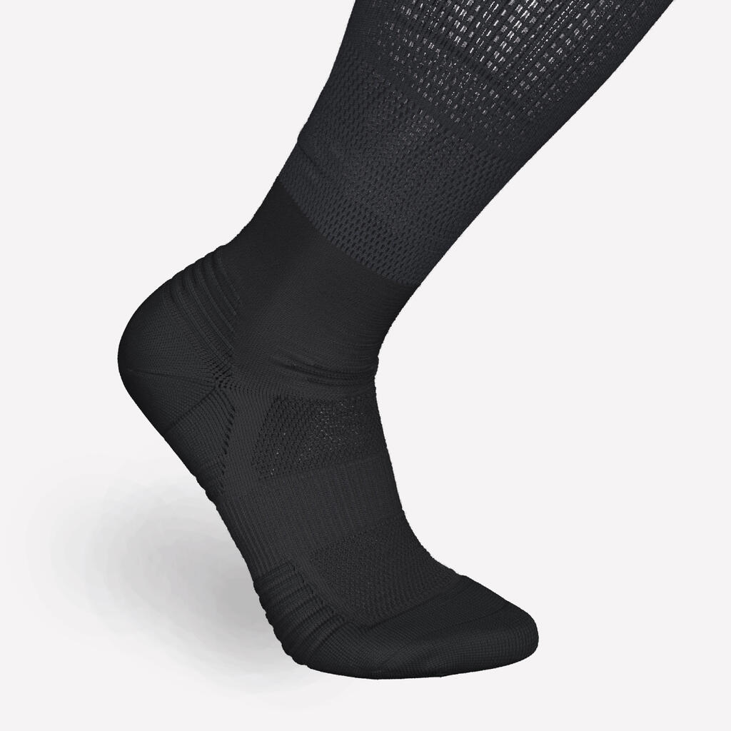 Chaussettes de compression running KIPRUN 500 noires