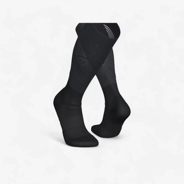 Black knee-length compression running socks