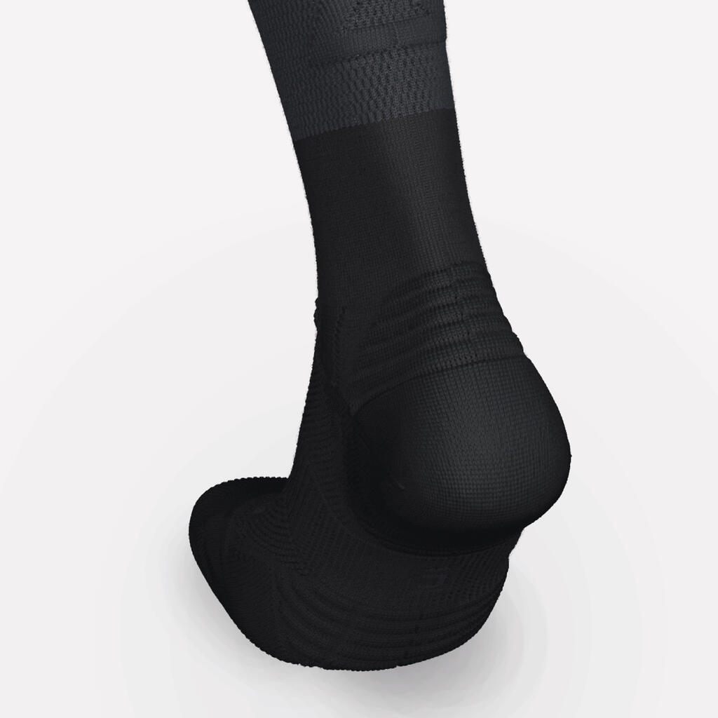 Chaussettes de compression running KIPRUN 500noires / jaunes