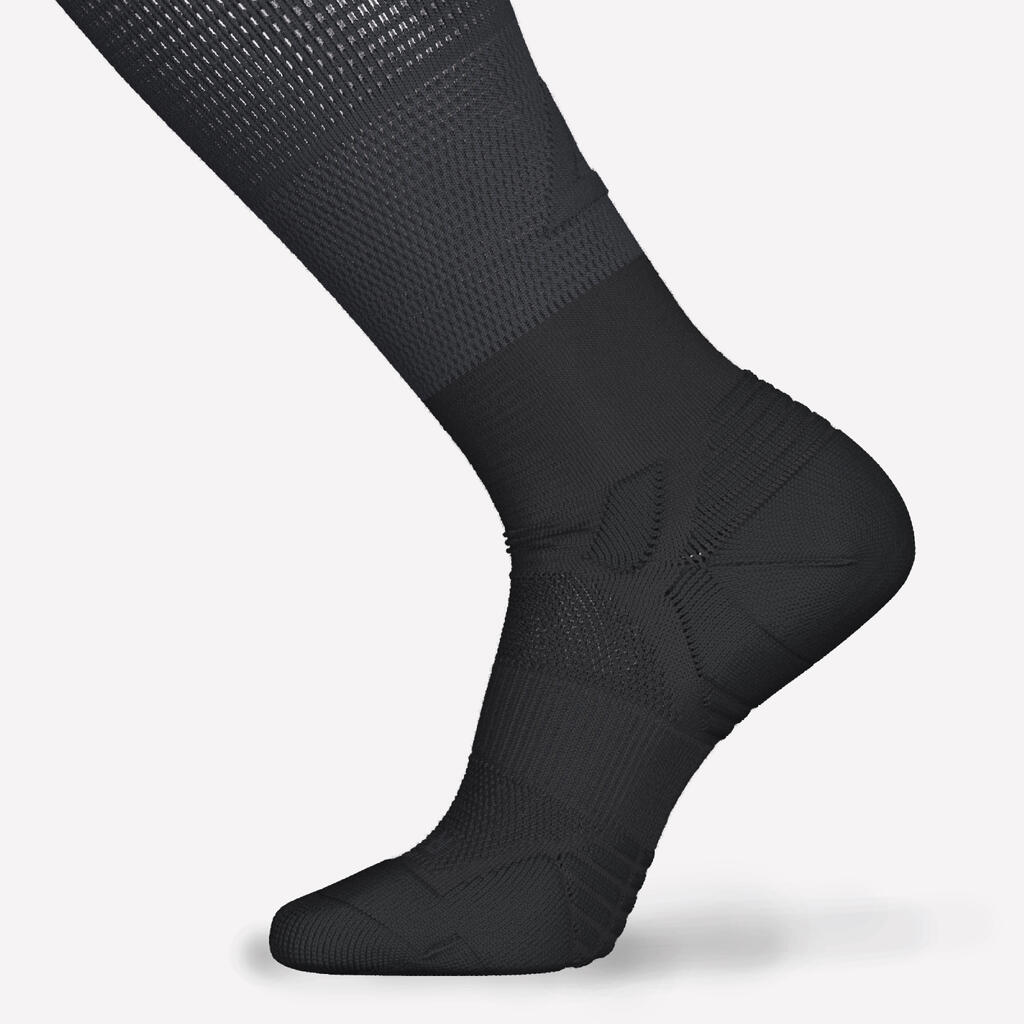 Chaussettes de compression running KIPRUN 500 noires