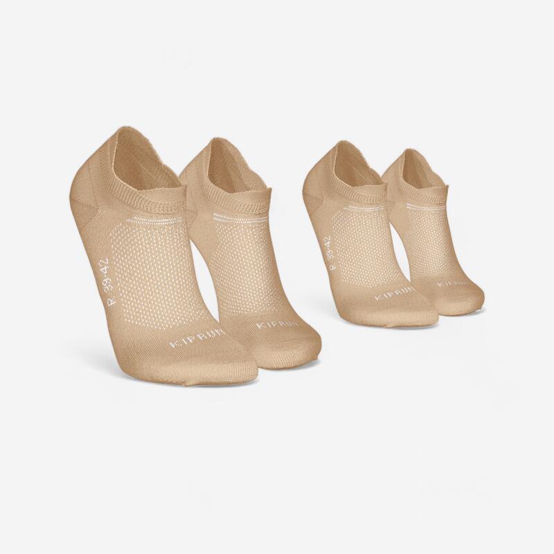 Set de 2 perechi de șosete de alergare Run500 fine invizibile Galben