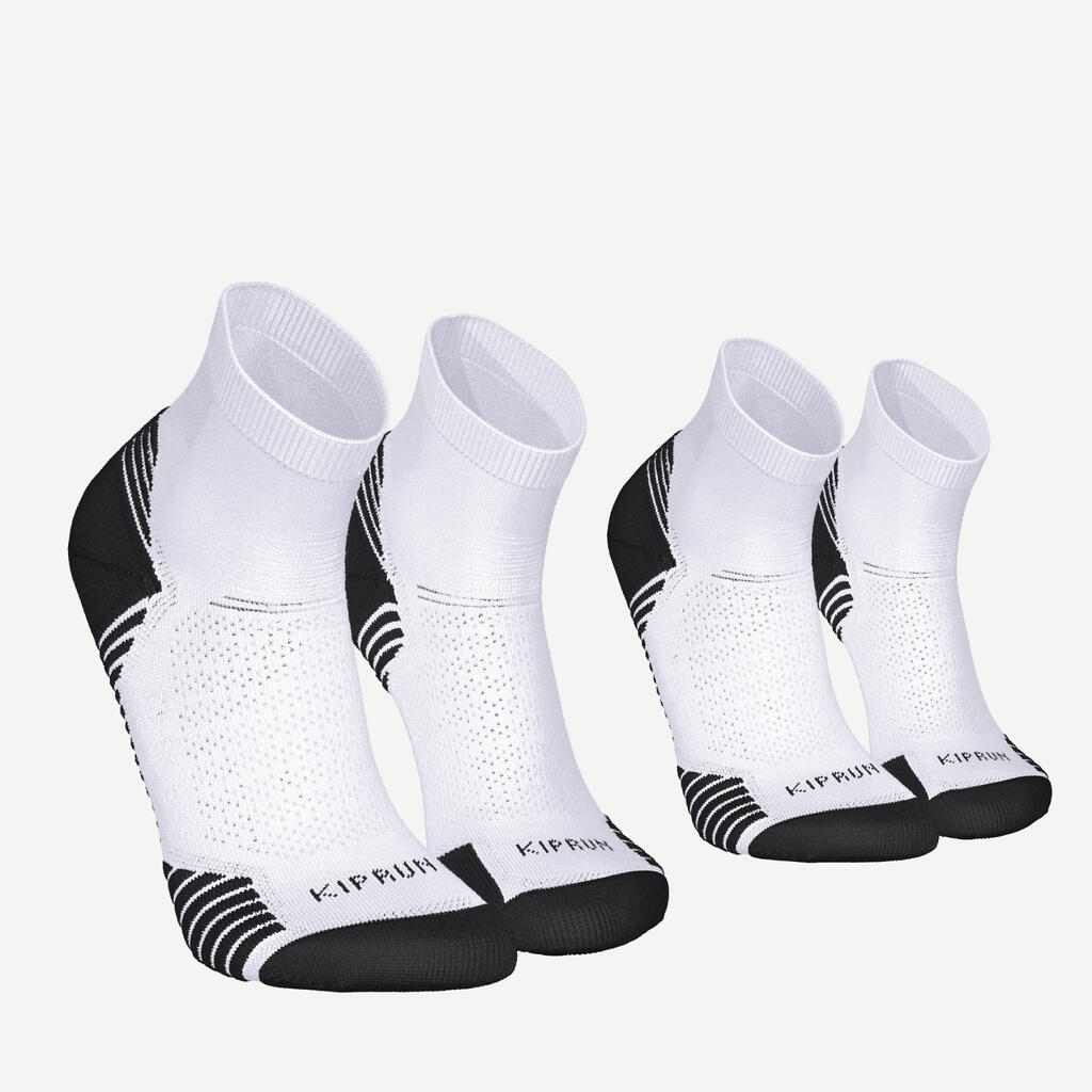 Lot de 2 paires de chaussettes de running run500 epaisses mid