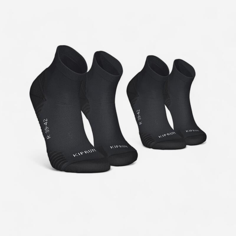 Dikke halfhoge hardloopsokken Run 500 set van 2 paar