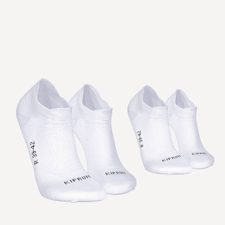 Running Socks Run500 Invisible & Thin - Pack of 2 - White
