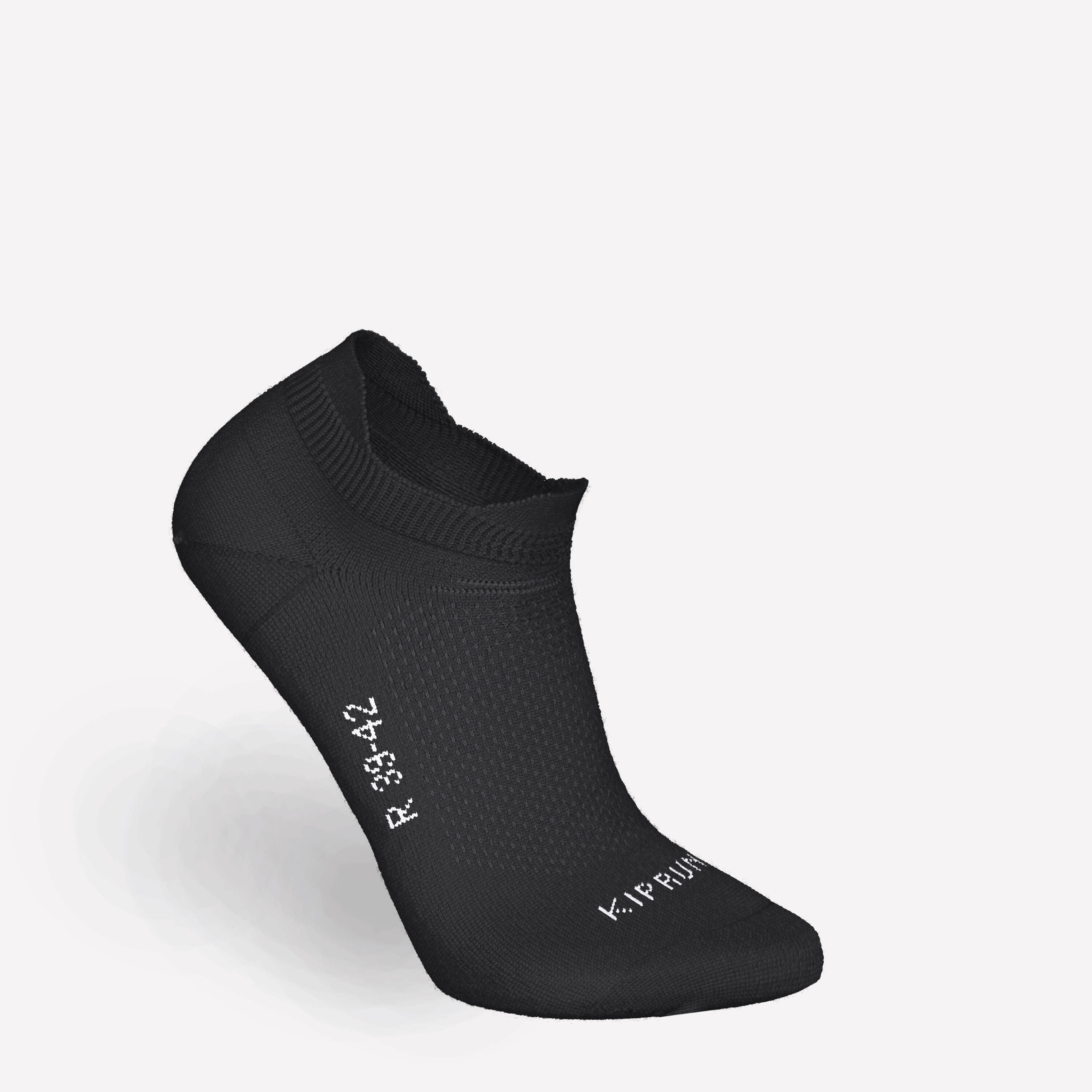 Pack of 2 Running Socks Thin Invisible Run 500 - Smoked Black -  5