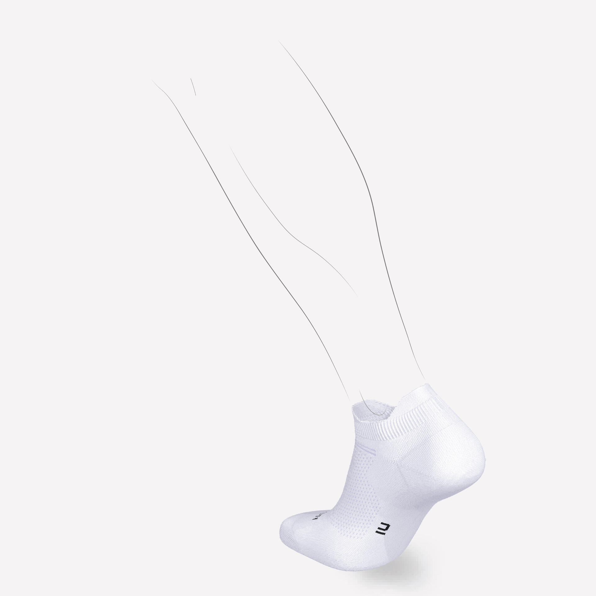 Run 500 Thin Invisible Kiprun Running Socks (2 pairs) - White