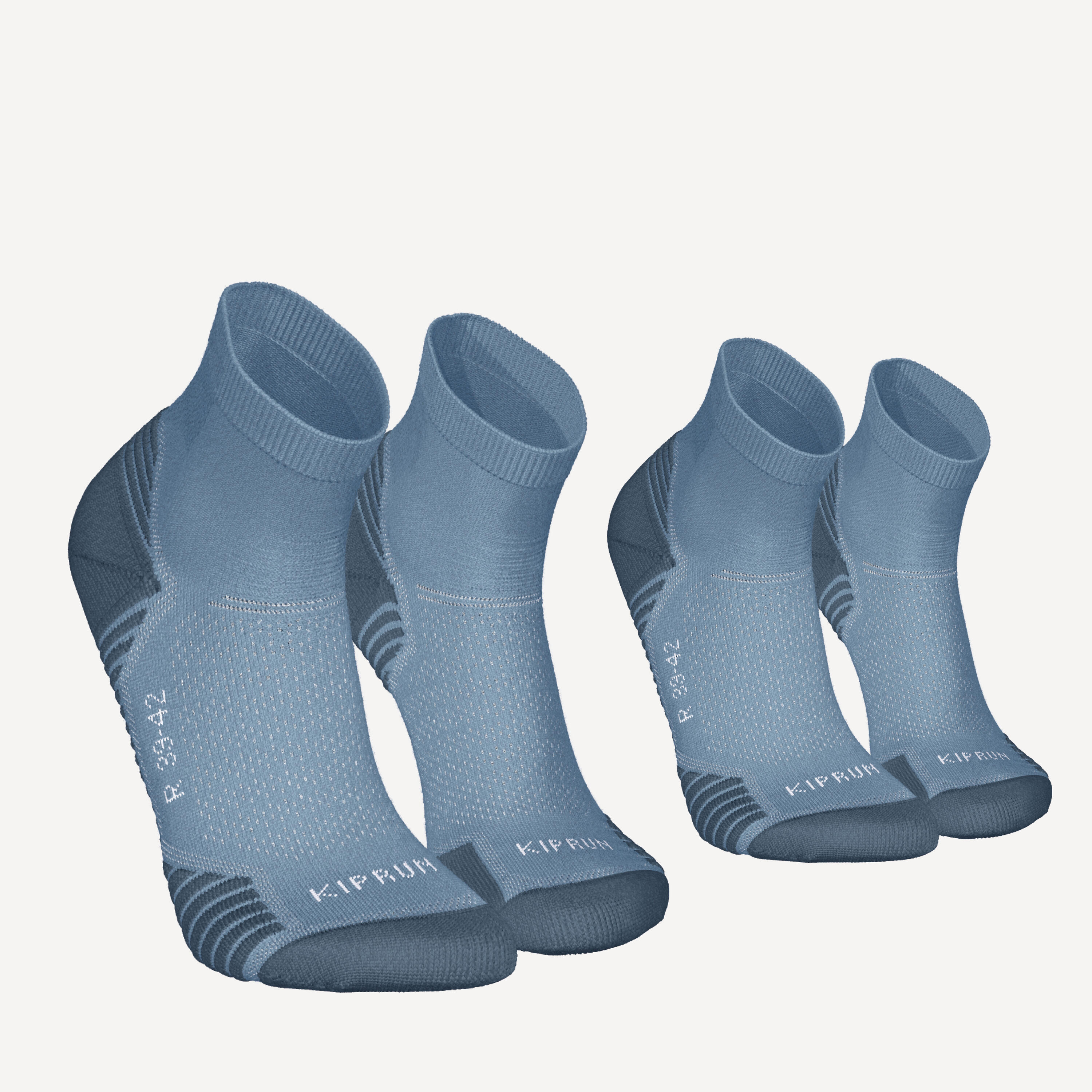 KIPRUN PACK OF 2 PAIRS OF RUN 500 THICK MID RUNNING SOCKS