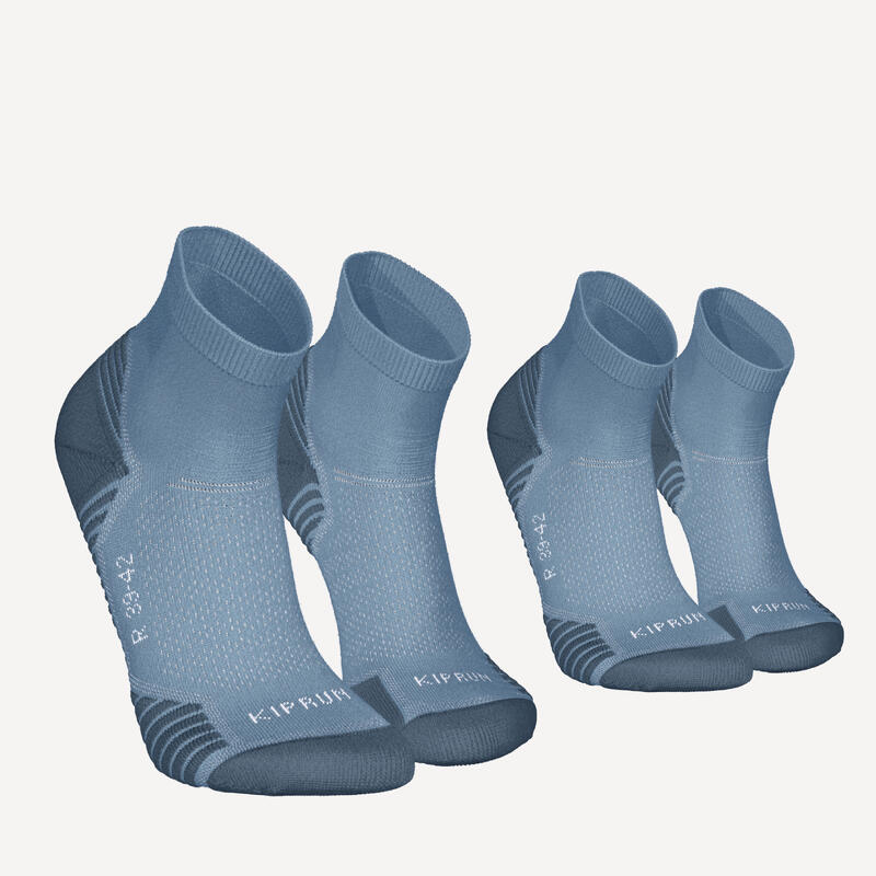 Běžecké střední ponožky Run500 silné 2 páry