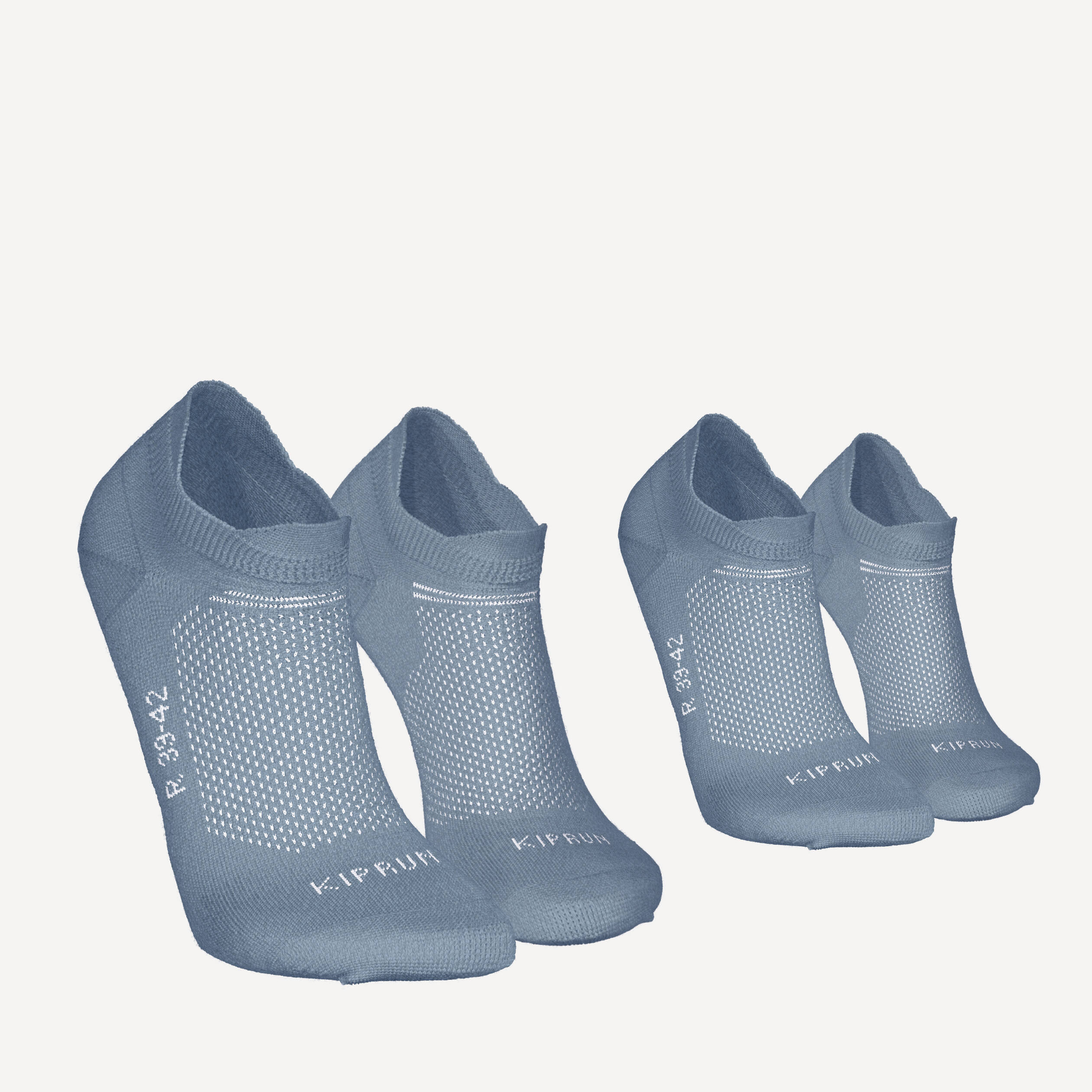 Running Socks Run500 Invisible & Thin - Pack of 2 - Grey