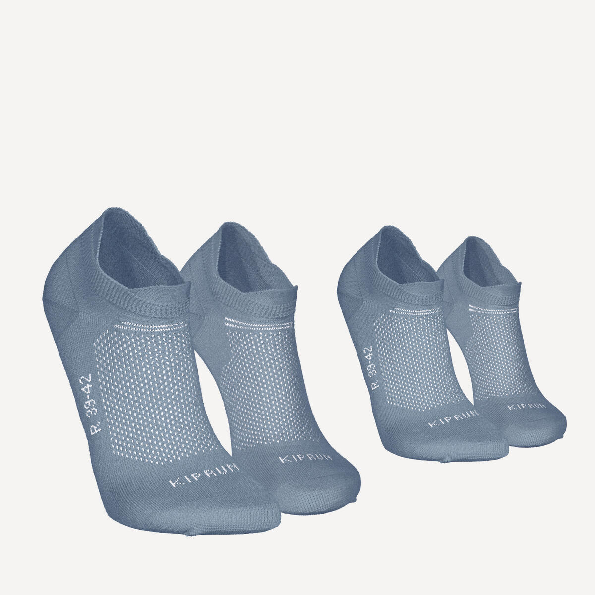 Lot de 2 paires de chaussettes de running run500 fines invisibles