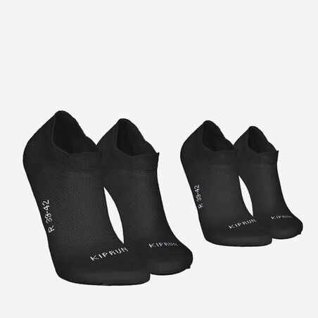 LOTE de 2 PARES de CALCETINES DE RUNNING RUN500 FINOS INVISIBLES 