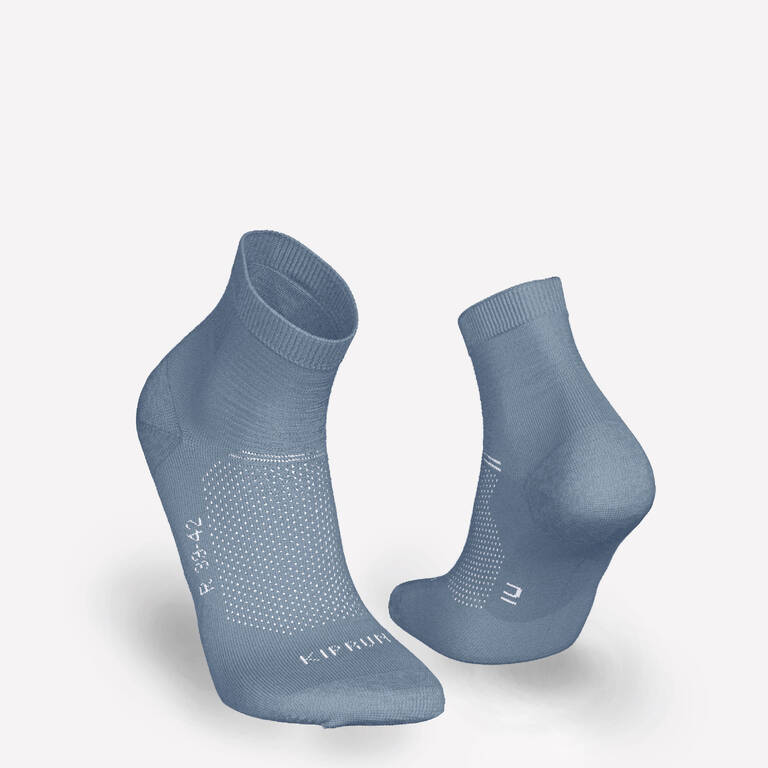 PACK OF 2 PAIRS OF RUN500 FINE CREW RUNNING SOCKS