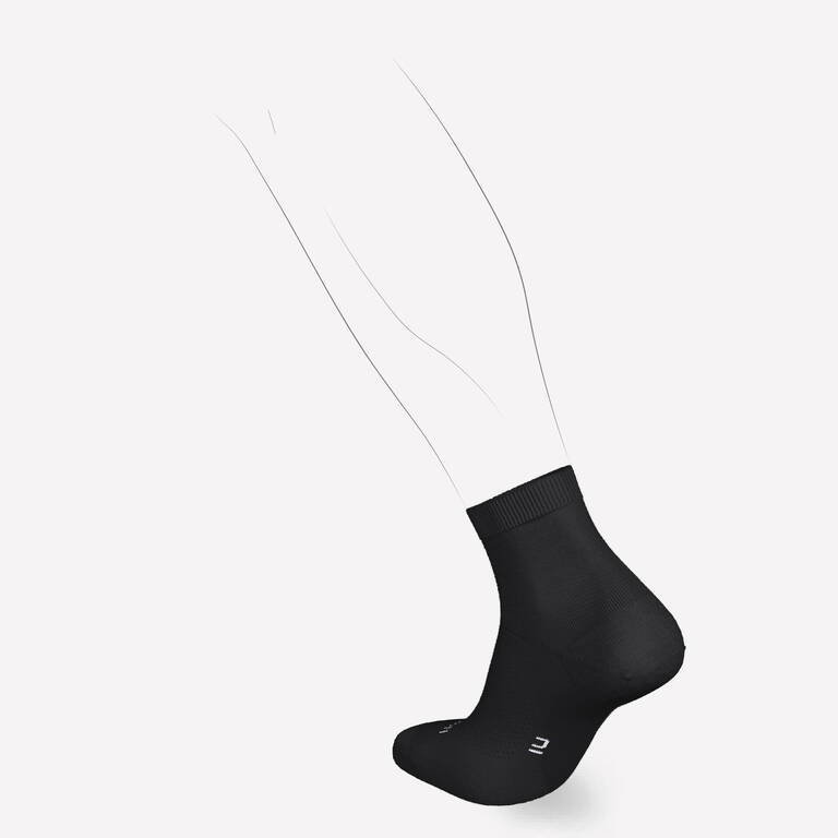 PACK OF 2 PAIRS OF RUN500 FINE CREW RUNNING SOCKS