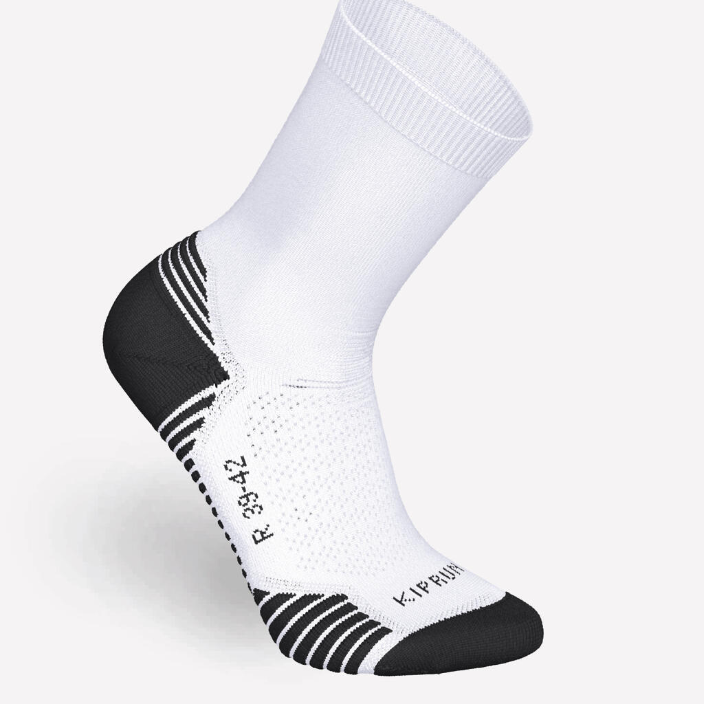 PACK OF 2 PAIRS OF RUN500 THICK MID-CALF RUNNING SOCKS