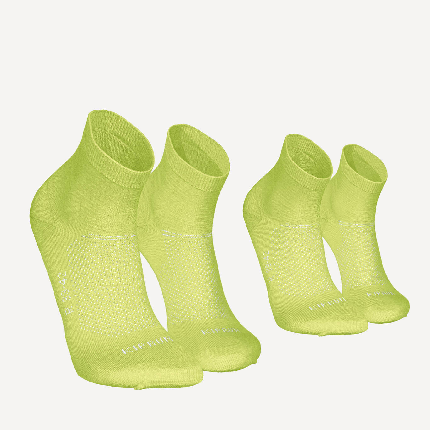 PACK OF 2 PAIRS OF RUN500 FINE CREW RUNNING SOCKS