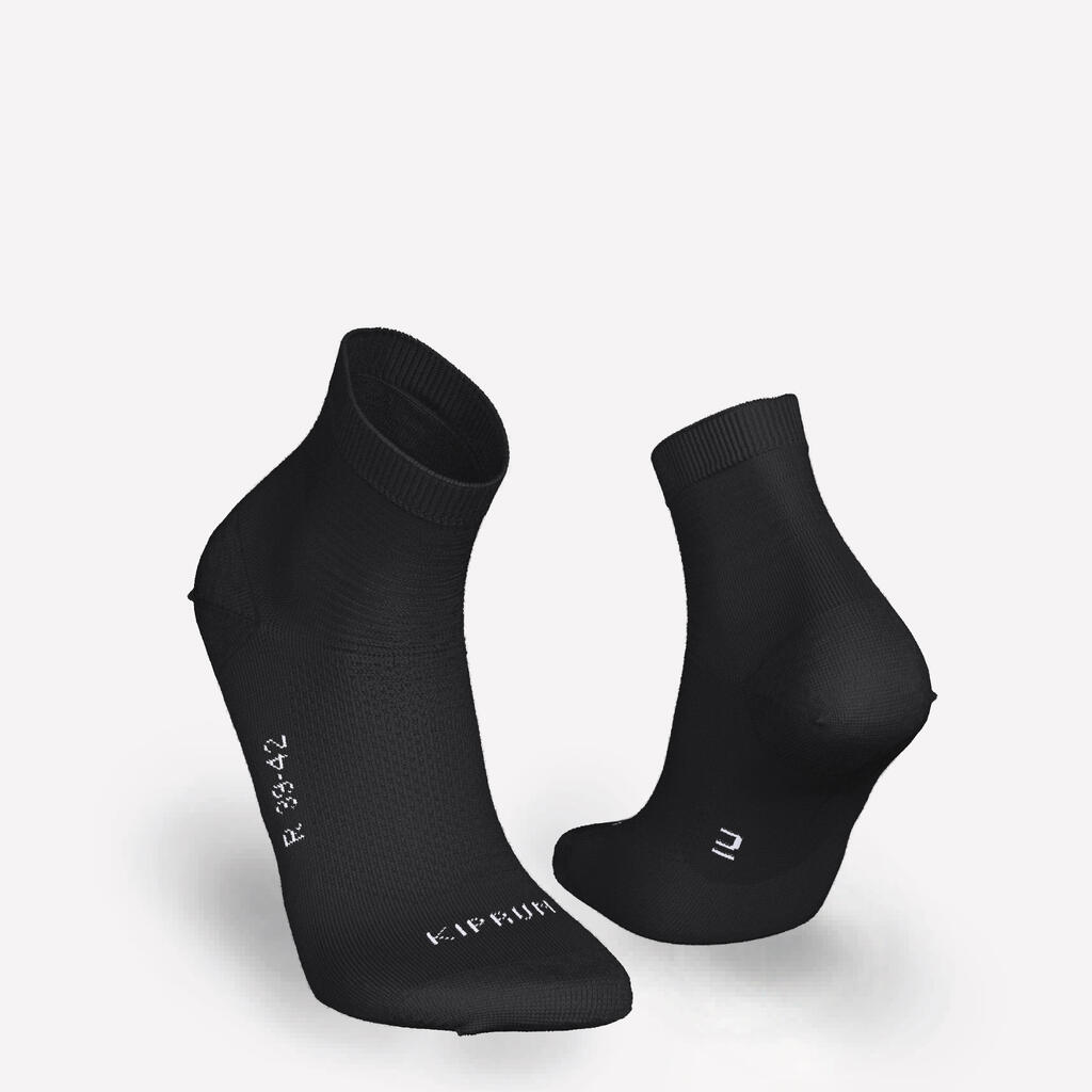 Lot de 2 paires de chaussettes de running run500 fines mid