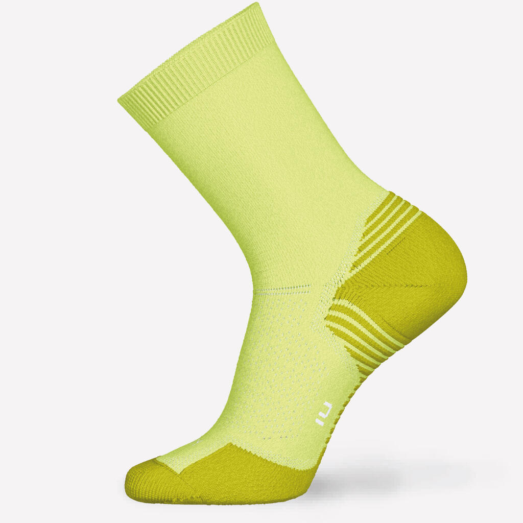 Hrubé bežecké ponožky Run500 do polovice lýtka Francúzsko súprava 2 párov